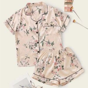 Satin Pink Floral PJs